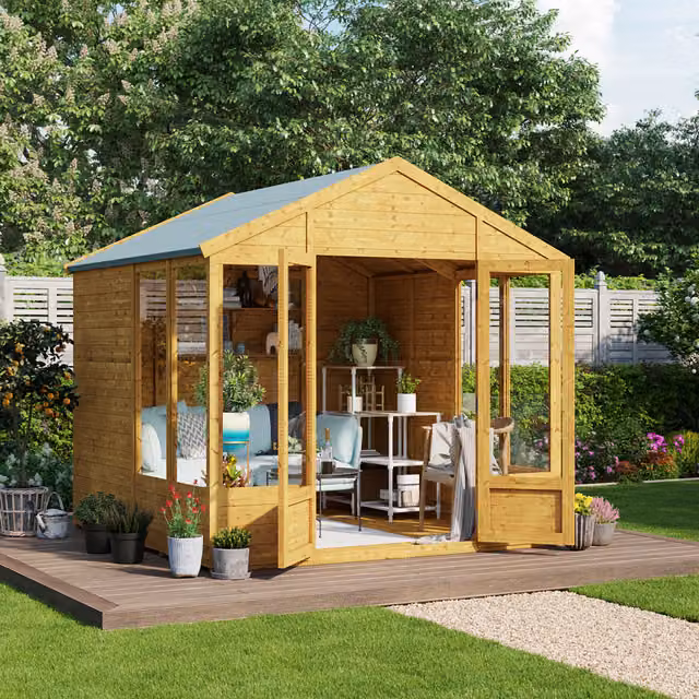 BillyOh Holly Tongue and Groove Apex Summerhouse in Brown with Window