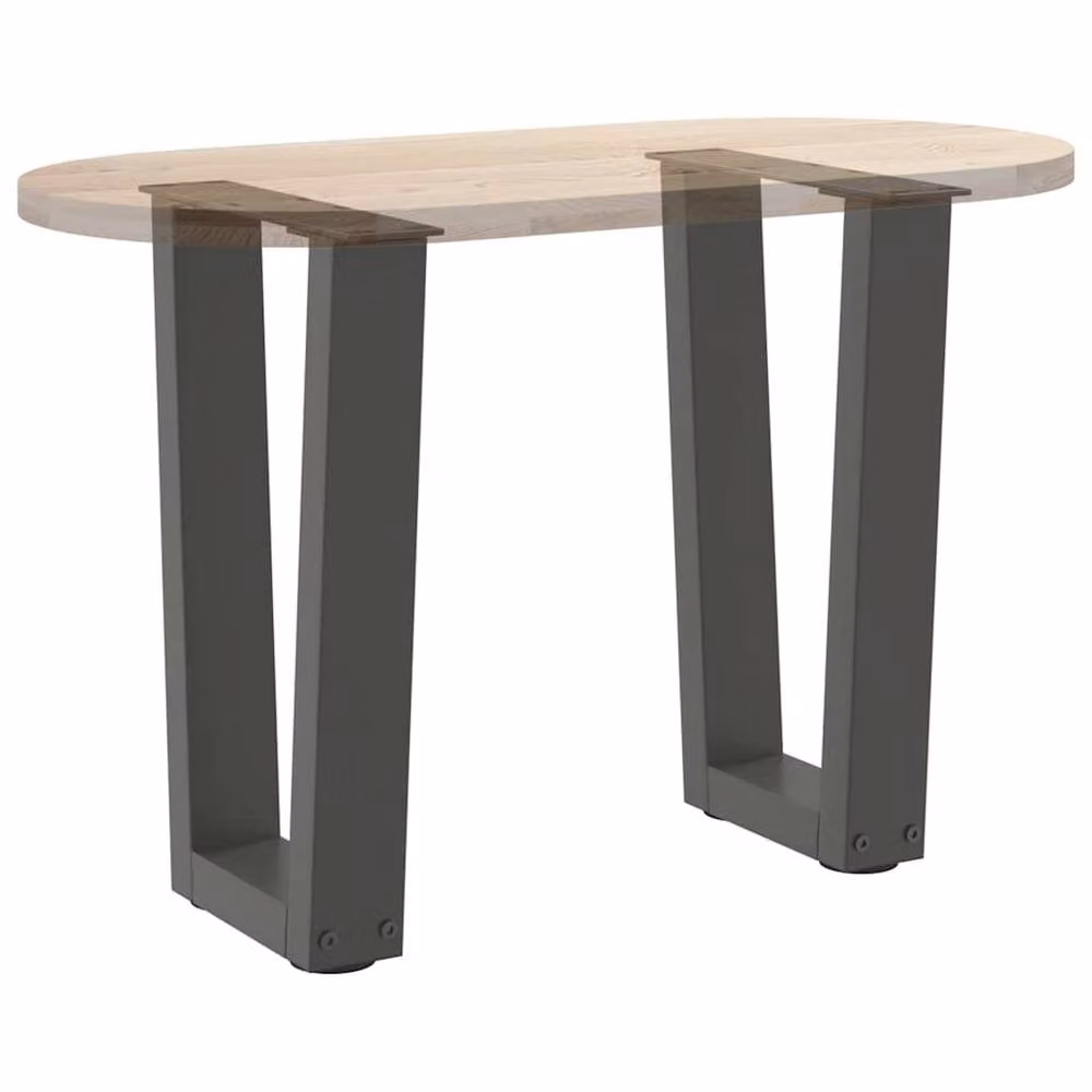Berkfield Home Modern V-Shape Dining Table Legs, 2 Pieces, Anthracite Dark Grey, W: 38 cm, H: 42-43.3 cm – 5