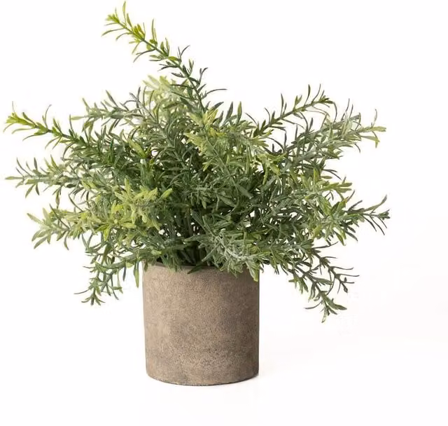 Hill Interiors Rosemary Stone Effect Artificial Potted Green Plant for Tabletop – 1