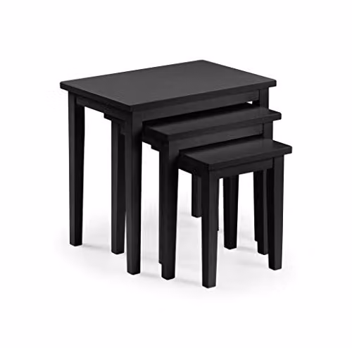Julian Bowen Cleo Nest of 3 Side Tables in Black Rubberwood