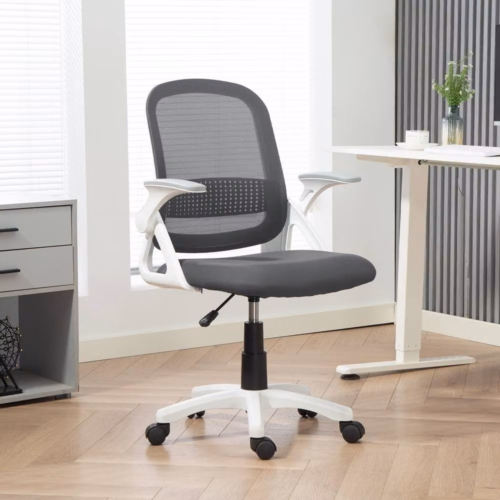 Rolipo Ergonomic Mesh Office Chair with Lumbar Support and Flip-Up Armrests in Grey – 3