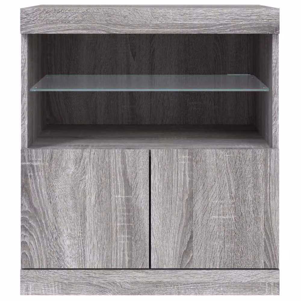 Berkfield Home Modern Sideboard with Integrated LED Lights in Grey Sonoma, W: 60 cm, D: 37 cm, H: 67 cm – 4