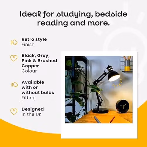 ValueLights Monda Adjustable Retro Black Metal Table Lamp – 2