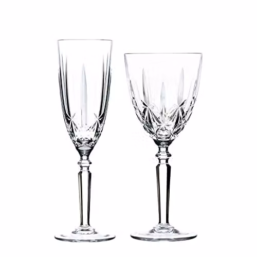 RCR Crystal Orchestra 12 Piece Set of Red and White Wine Glasses and Champagne Flutes, Transparent, 290 ml and 200 ml – 1