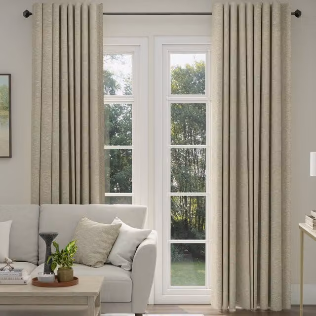 ANTE DECOR Athena Made To Measure Blackout Fabric Curtains in Beige