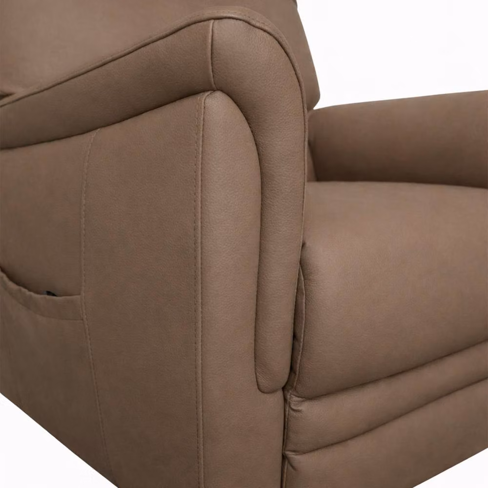 Aspire Dual Motor Power Riser Recliner Armchair in Brown Tan Synthetic Leather – 2