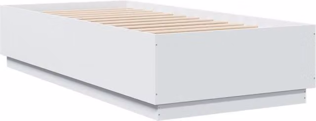 Berkfield Home Durable Bed Frame with Under-Bed LED Lighting in White, W/D/H: 90 x 200 x 40 cm – 1