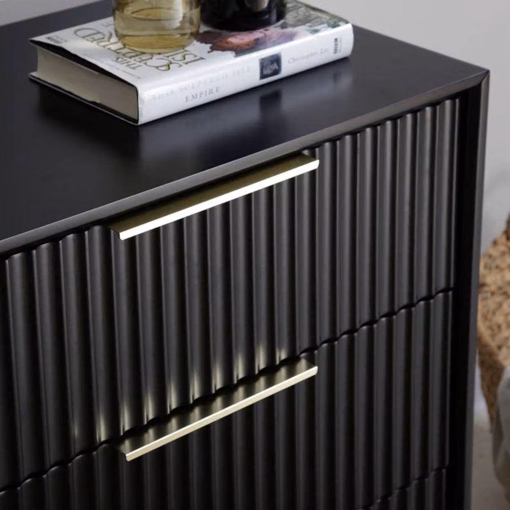 Home Garden Direct Monza 6 Chest of Drawers with Fluted Front in Black – 2