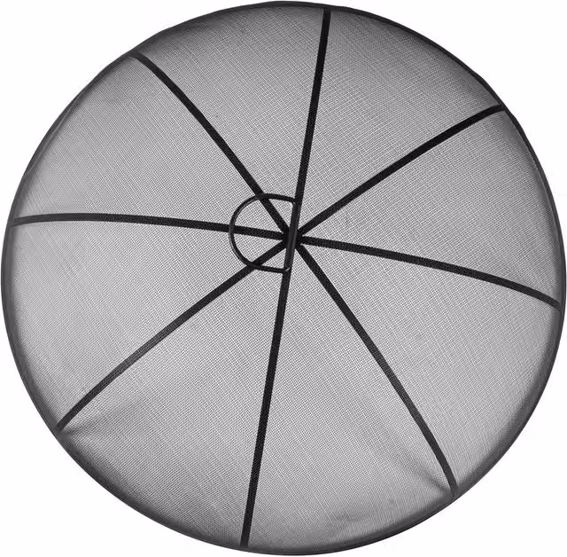 Harbour Housewares Round Steel Fire Pit Spark Guard in Grey, Diameter: 72.5 cm