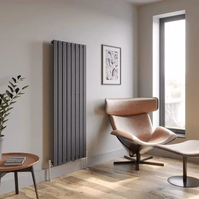 Temprazo Horizontal Single Flat Panel Designer Radiator in Anthracite Grey, H: 600 mm x W: 760 mm