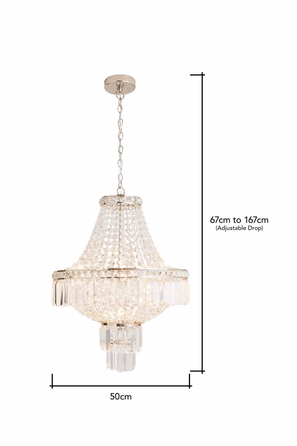 BHS Lighting Chloey Crystal Chandelier in Silver – 2