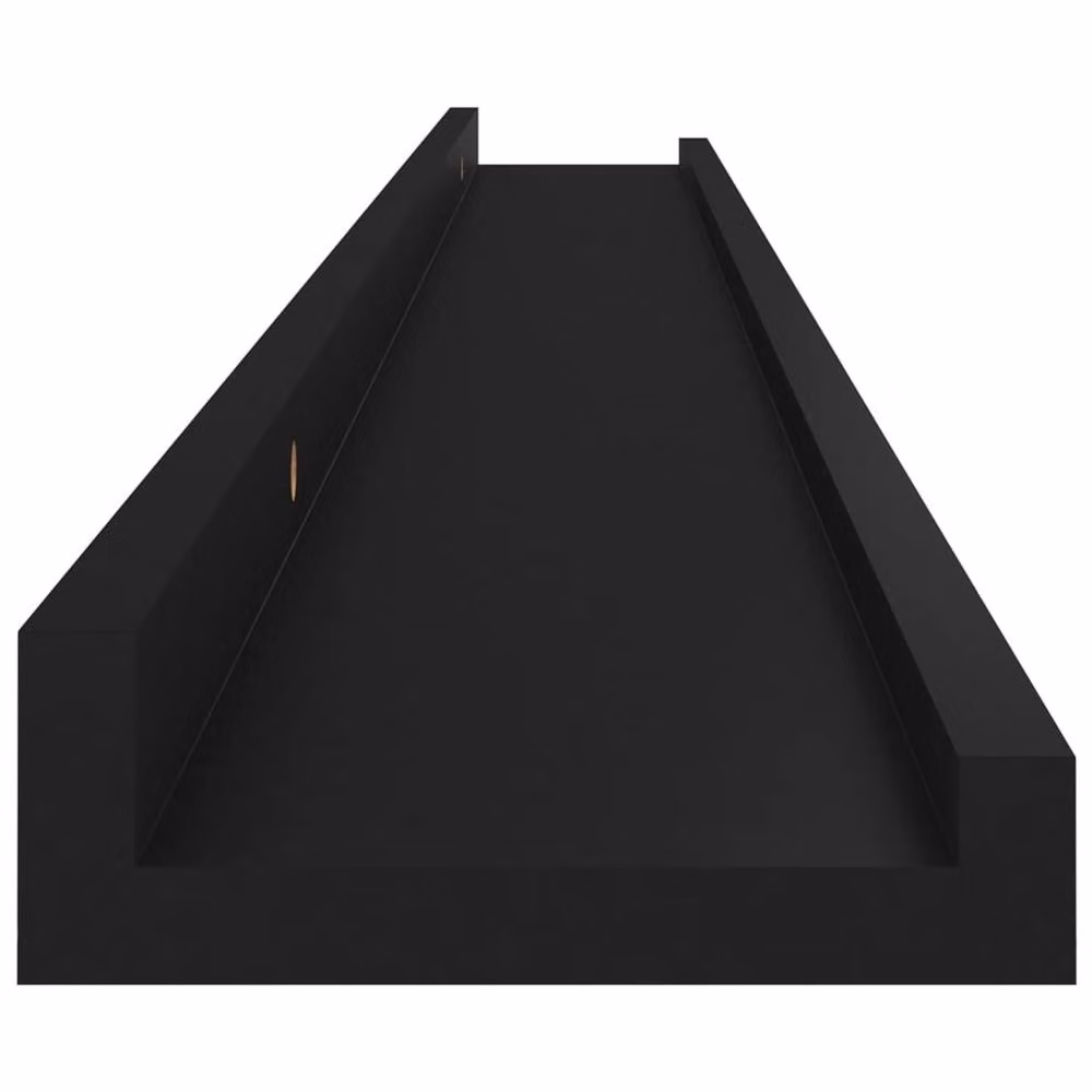 Berkfield Home Decorative Wall Shelves, 2 Pack, Black, W: 100 cm, D: 9 cm, H: 3 cm – 4