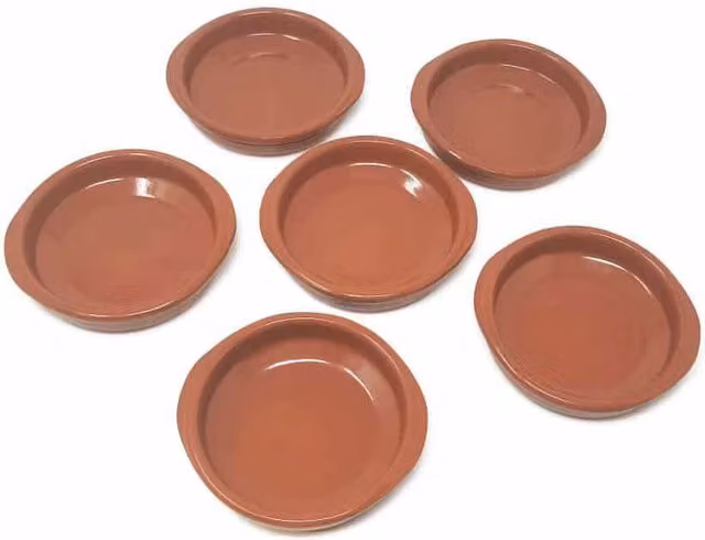 Verano Spanish Ceramics El Toro Glazed Terracotta Tapas Bowls, Set of 6, Brown, Diameter: 12 cm – 1