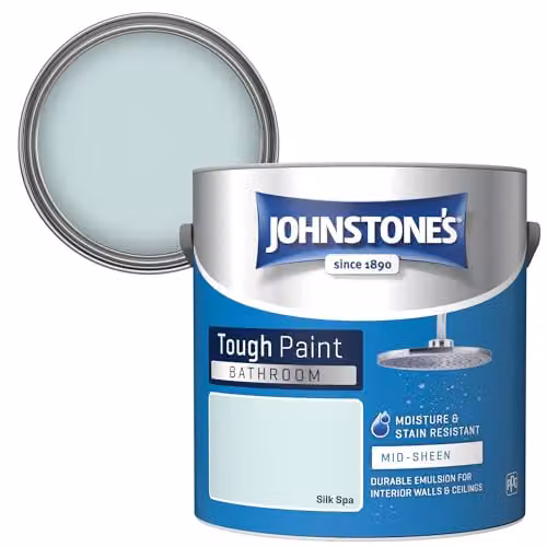 Johnstone's Silk Spa Bathroom Wall and Ceiling Paint, Water Based Satin Gloss, 2.5L – 1