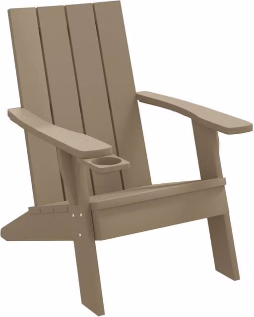 Berkfield Home Garden Adirondack Chair in Light Brown Polypropylene, W: 75 cm, D: 88.5 cm, H: 89.5 cm