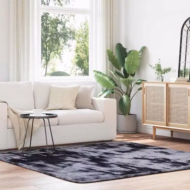 Berkfield Home NAVARRA Shaggy High Pile Rug, Dark Grey, W/D/H: 200 x 200 x 1 cm – 1