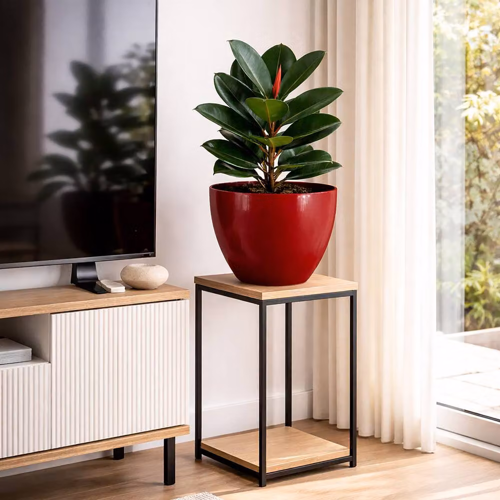 Simpa Avant-Garde Gloss Plastic Planter Set of 2 in Red, Small – 2