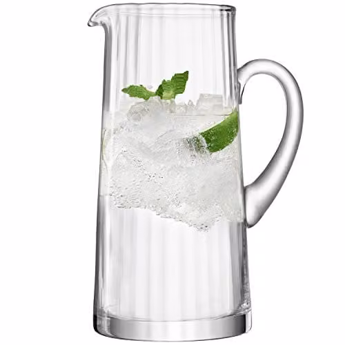LSA International Aurelia Striped Glass Jug, 1.9 l, Transparent