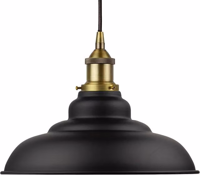 SE Home St Edmund's Pendant Light in Matt Black and Antique Brass