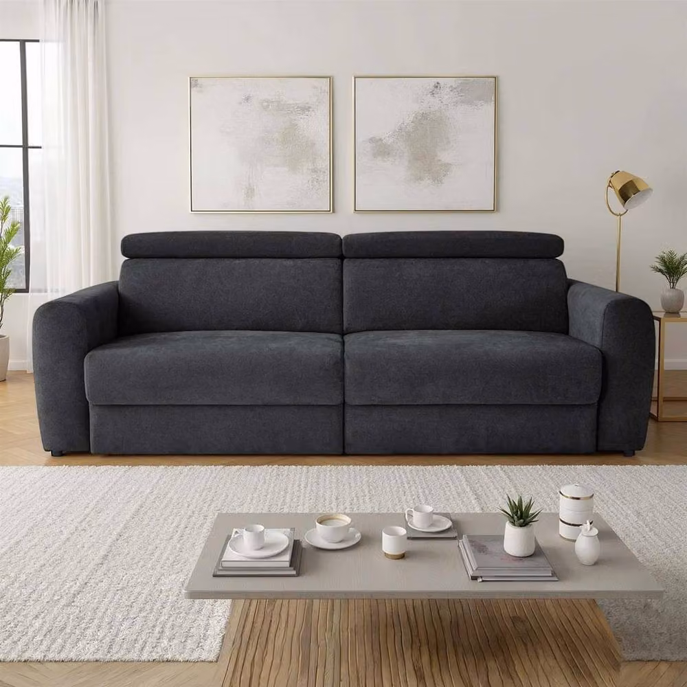 Furnishings For Less UK Dawson Black 3 Seater Electric Sofa Bed with Power Sliding Seats and Adjustable Headrests – 3