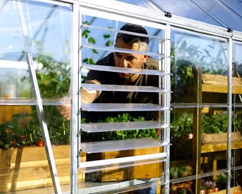 Palram Canopia Greenhouse Accessory Side Louver Window in Silver, W: 62 cm, H: 3.5 cm, L: 74 cm – 2