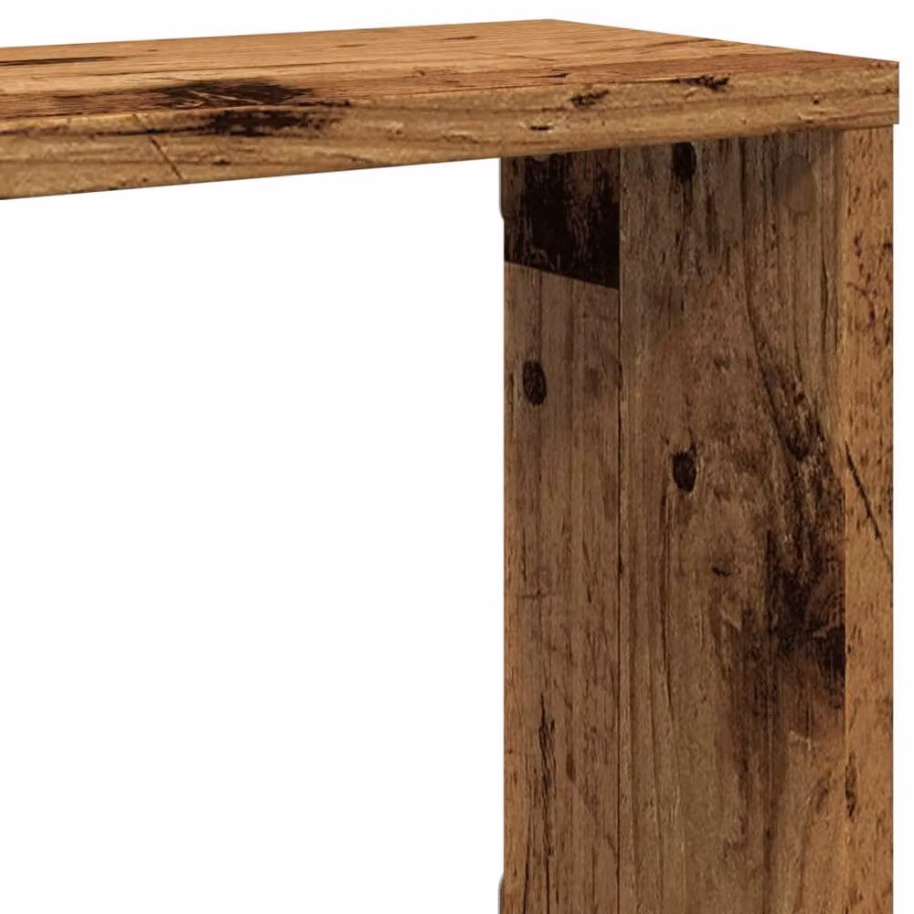 Berkfield Home Wall Mounted Cube Shelves, 4 Piece Set in Old Wood Brown, W/D/H: 100 x 15 x 30 cm – 3