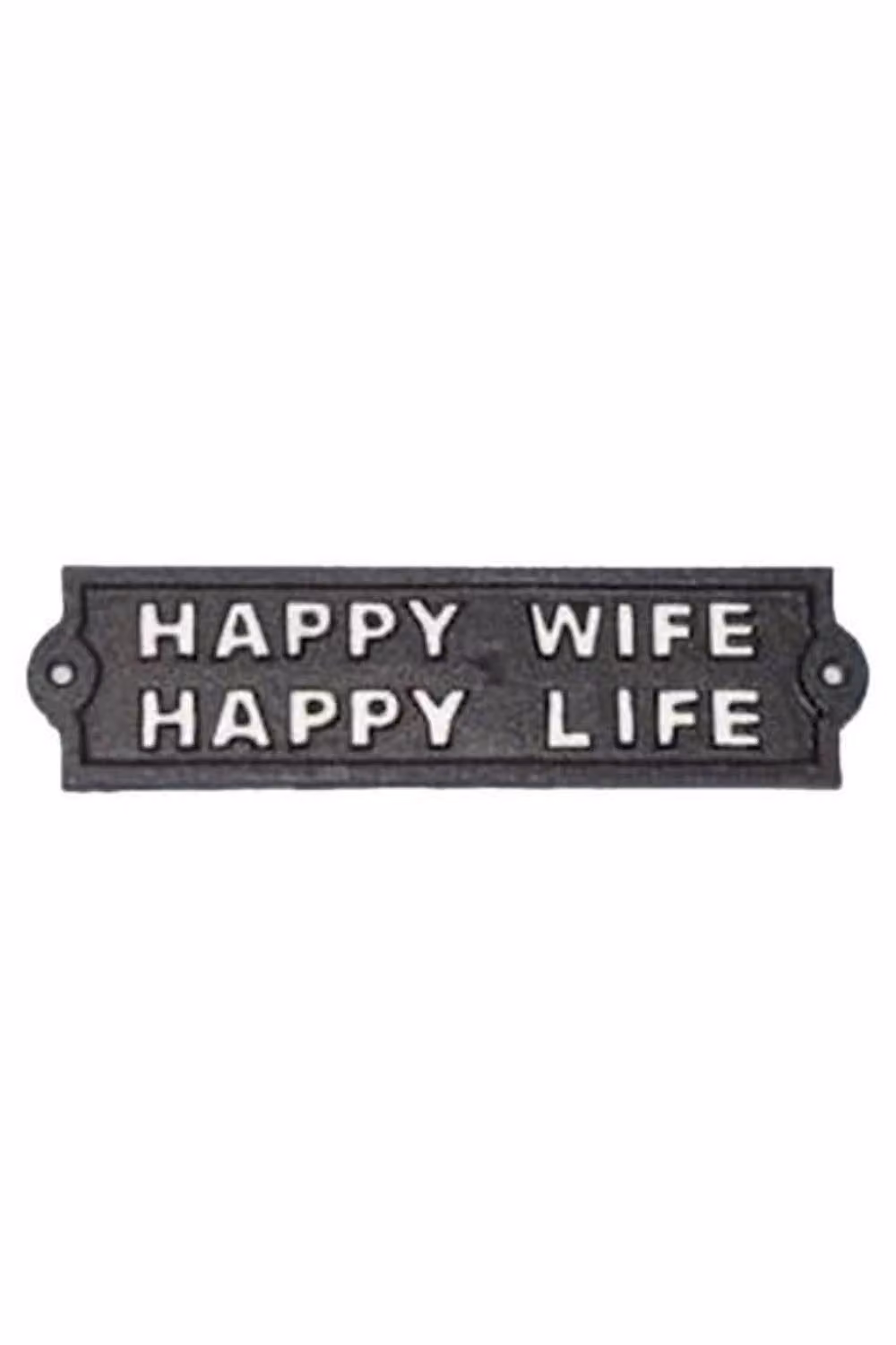KDMD Happy Wife - Happy Life Typography Wall Sign in Black – 2