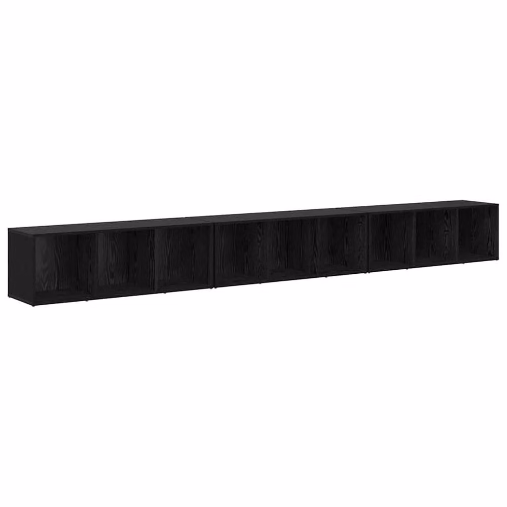 Berkfield Home 3-Piece Black Oak TV Cabinet with Internal Shelves and Doors, W/D/H: 37 x 35 x 107.5 cm – 3