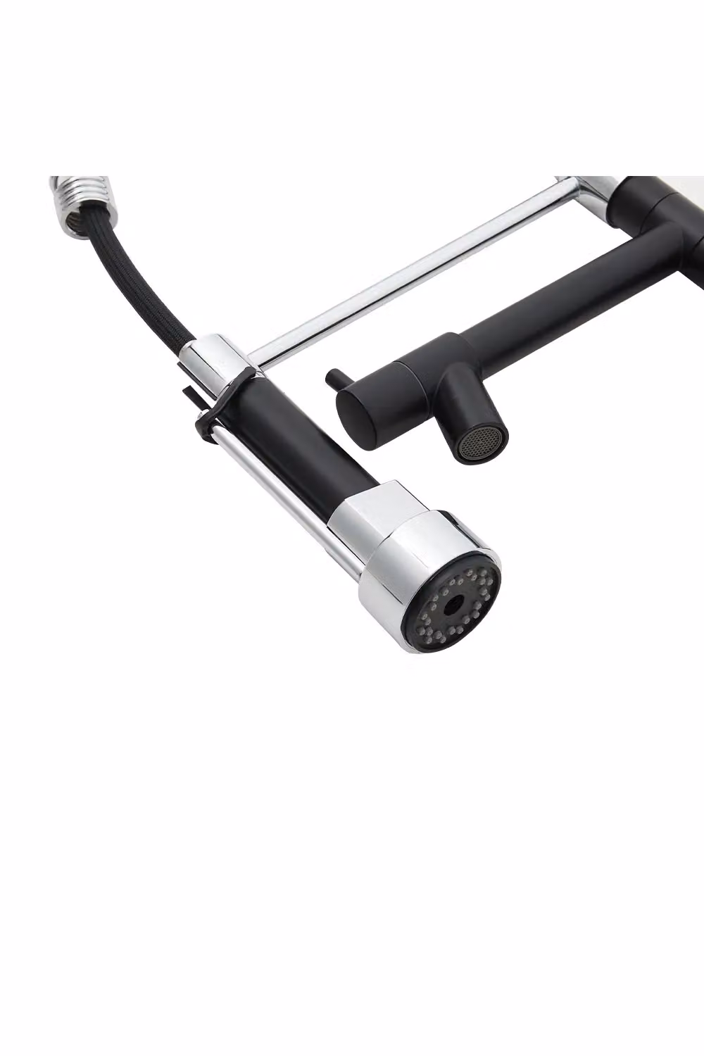 Living and Home Stainless Steel Kitchen Faucet with Pull Down Spring Spout and Pot Filler in Matt Black – 2