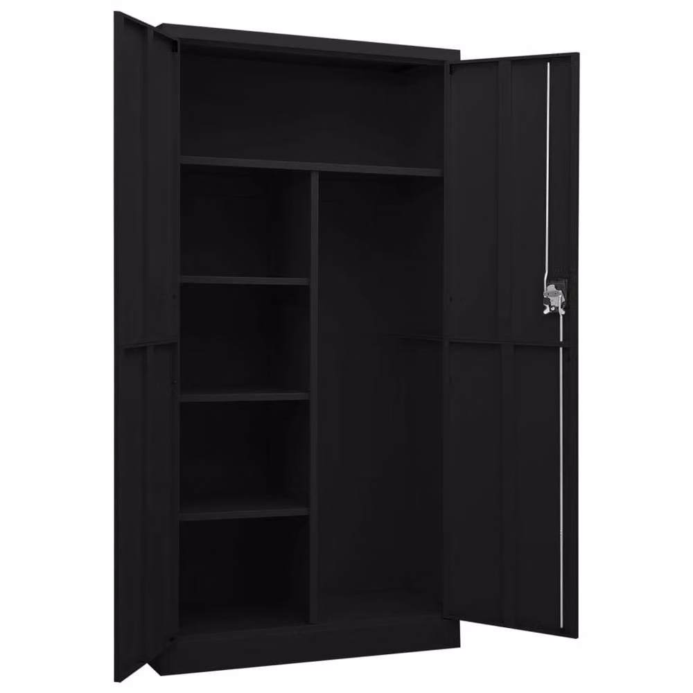Berkfield Home Black Steel Locker Cabinet with Internal Shelves, W/D/H: 90 x 40 x 180 cm – 4