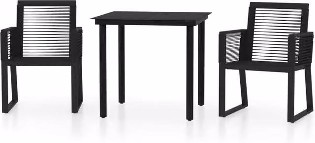 Berkfield Home 3 Piece Modern Garden Dining Set in Black