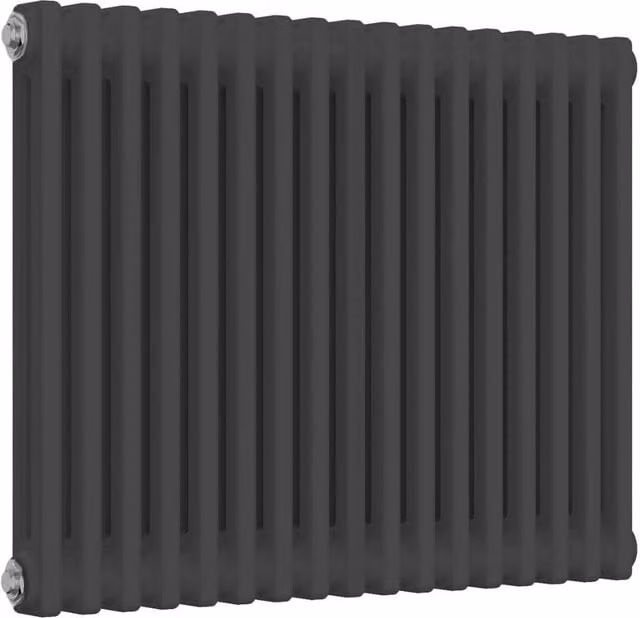 Bathroom Kingdom Colona Anthracite Double Column Horizontal Radiator, Grey, W: 60.0 cm, H: 78.5 cm – 1