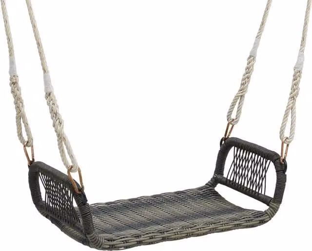 Costway Backless Rattan Woven Patio Swing Bench in Brown – 1