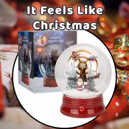 VFM e-Store Christmas Ferris Wheel Light Up Snow Globe Blower in Red, W: 25 cm, H: 31 cm – 7