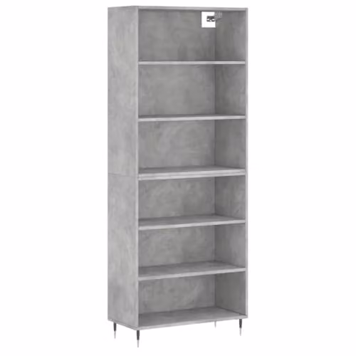 vidaXL Modern Highboard Sideboard in Concrete Grey with Shelves for Living Room, Bedroom or Office, W/D/H: 180 x 69.5 x 32.5 cm