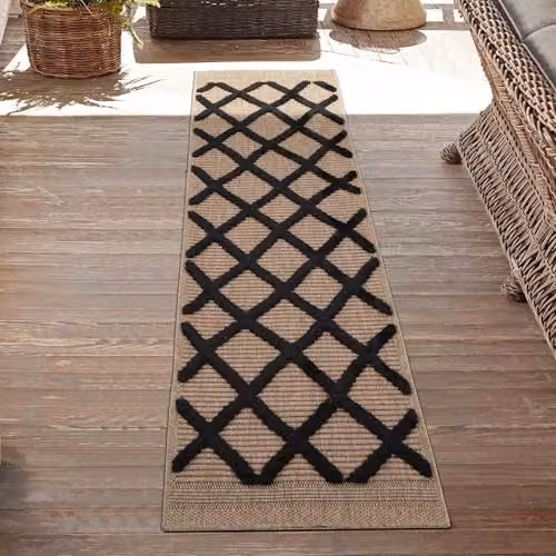 Desire Rugs Harper Machine Woven Geometric Indoor Outdoor Area Rug, Black, W: 200 cm, L: 290 cm – 4