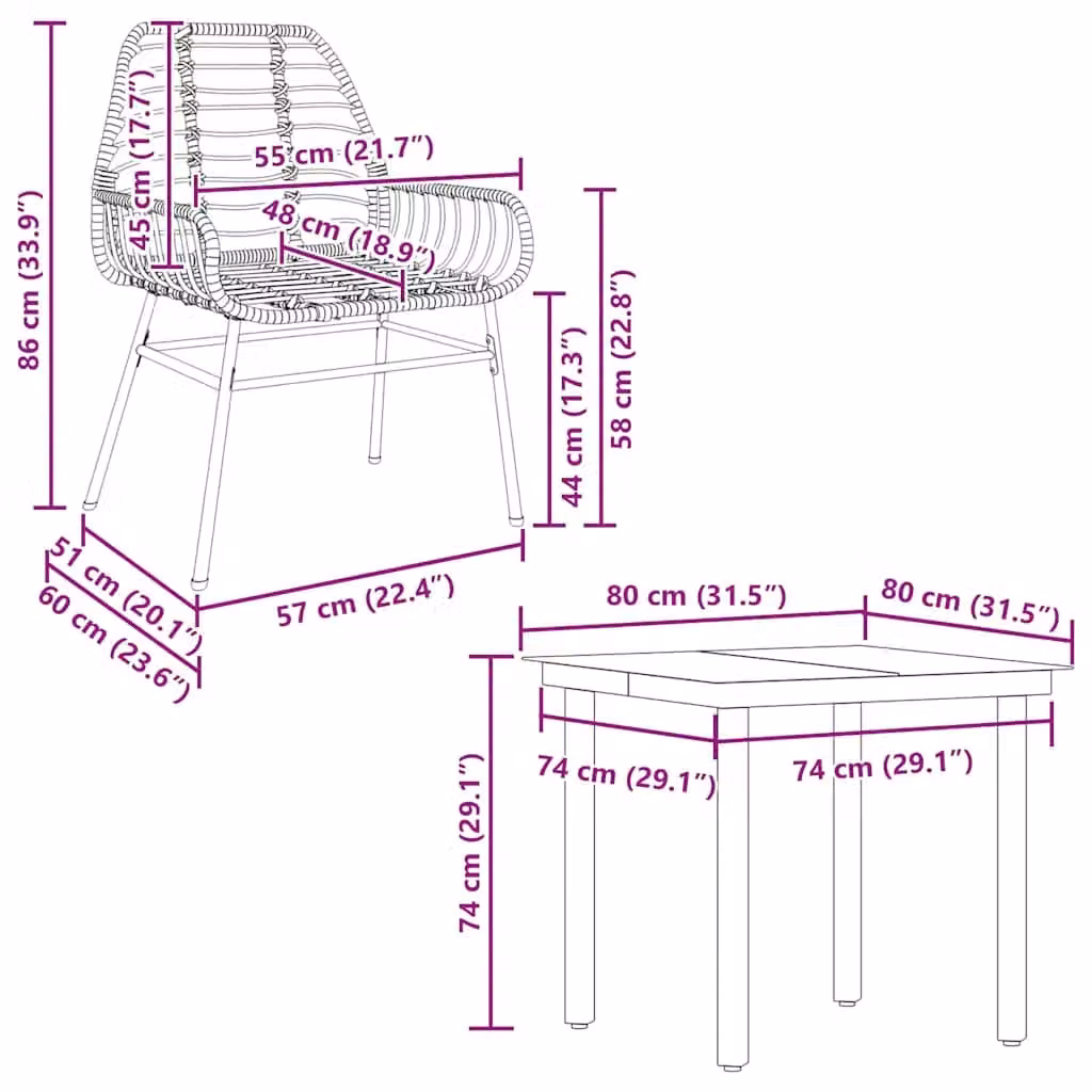 Berkfield Home 5 Piece Black Poly Rattan Garden Dining Set with Glass Table – 4