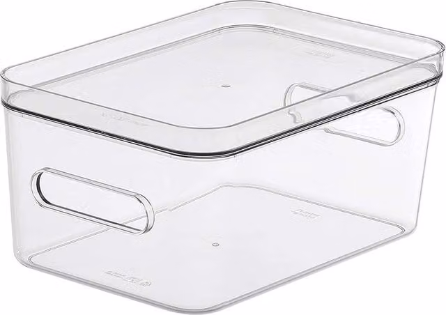 SmartStore BPA Free Medium Transparent Stackable Storage Bin Container with Compact Clear Lid – 1