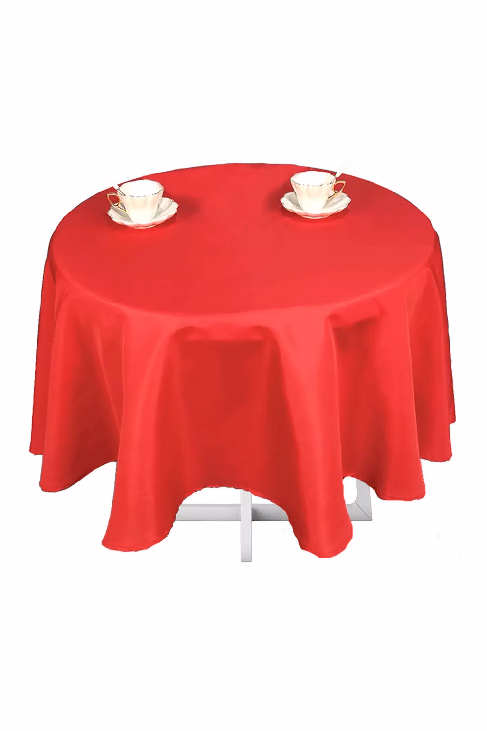 Neel Blue Round Polyester and Linen Tablecloth, Diameter: 228 cm – 3