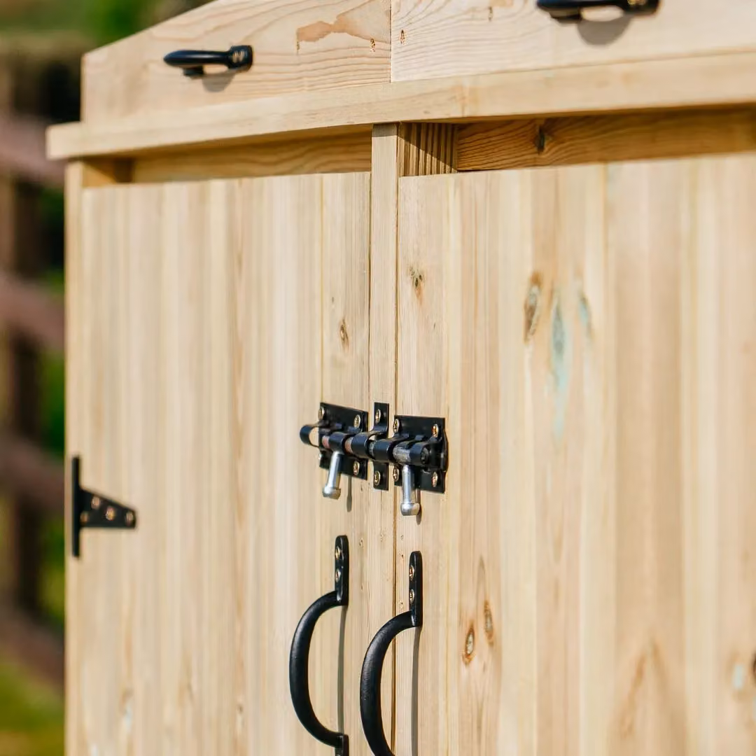 Buttercup Farm Chatburn Quad Wheelie Bin Store in Brown Timber, Fits 4 x 360L Bins, W/D/H: 284 x 131 x 125 cm – 6