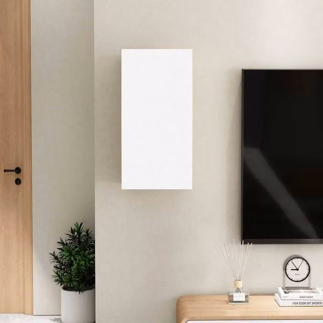 Berkfield Home White Minimalist TV Cabinet in Engineered Wood W/D/H: 30.5 x 30.0 x 60.0 cm – 1