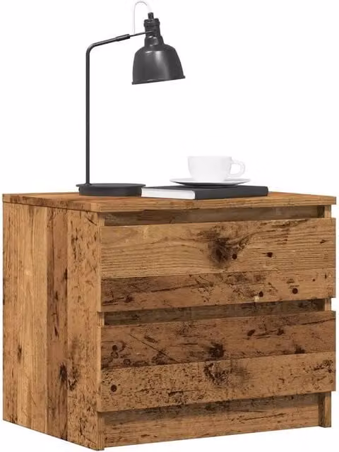 EONLION Bedside Cabinet in Brown Old Wood, W/D/H: 50 x 40 x 43.5 cm