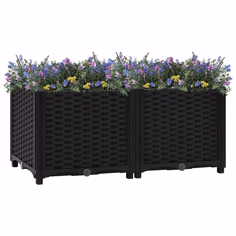 Berkfield Home Raised Bed in Black Plastic, W/D/H: 80 x 40 x 38 cm – 2