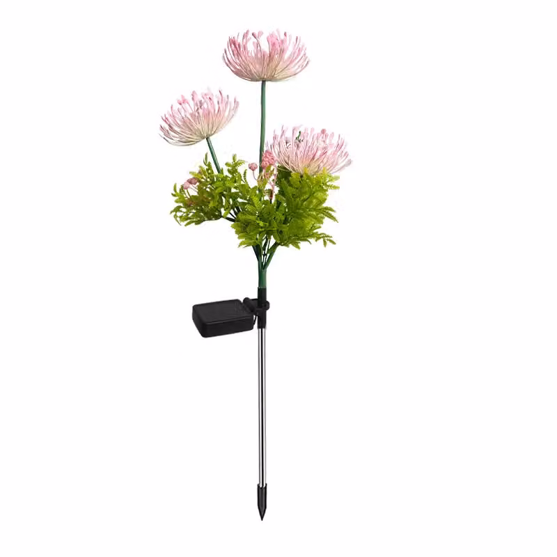 Leaper Equinox Solar Outdoor Flower Landscape Lights in Pink with Stainless Steel – 3