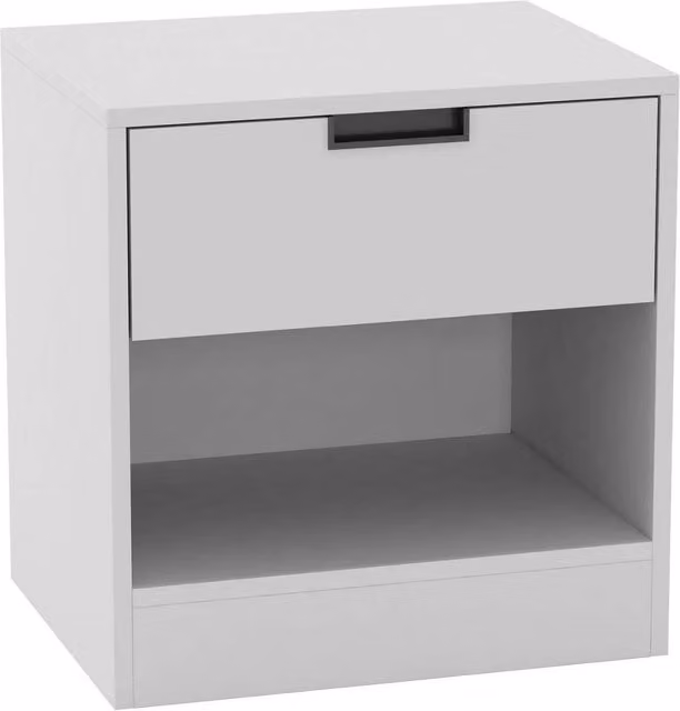 EONLION Modern 1-Drawer Nightstand with Shelf, White Bedroom Storage Cabinet