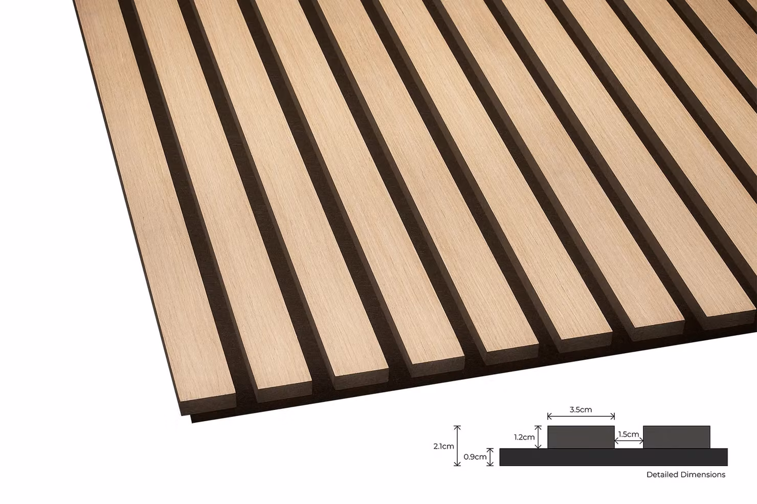 Fuse Acoustic Wooden Wall Panel in Natural Oak, Brown, W: 60 cm, H: 120 cm – 4