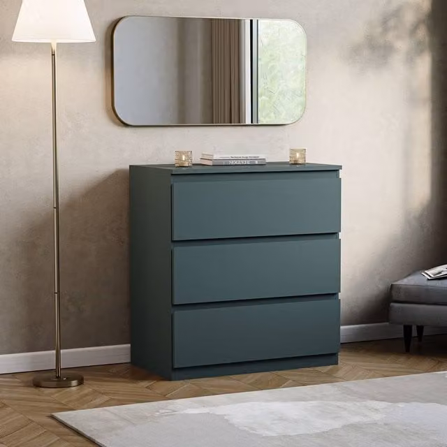 HD Designs Denver 3 Drawer Chest of Drawers in Green – 1