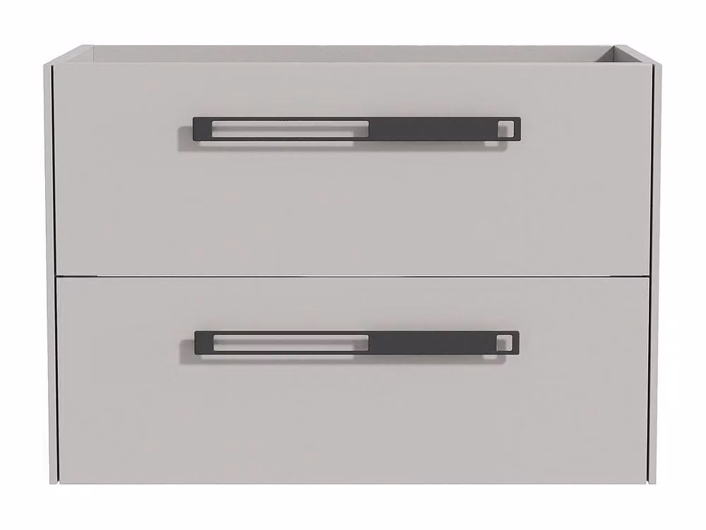 Vente-unique FELNA Wall-Hung Vanity Unit with Aluminium Handles, Grey, Width: 80 cm – 2