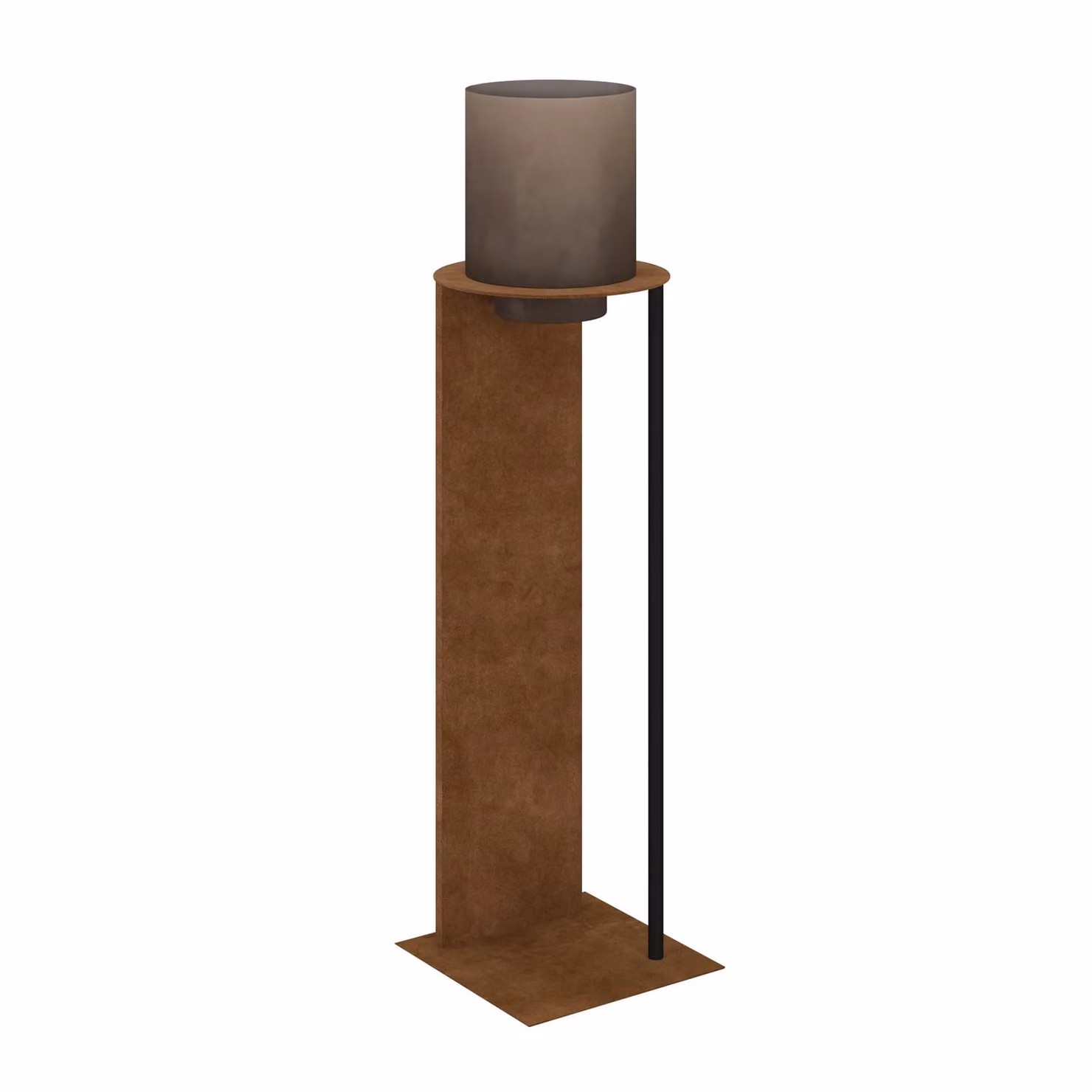 Dome Deco IRAZU Hurricane M Brown Metal Tabletop Pillar Candle Holder