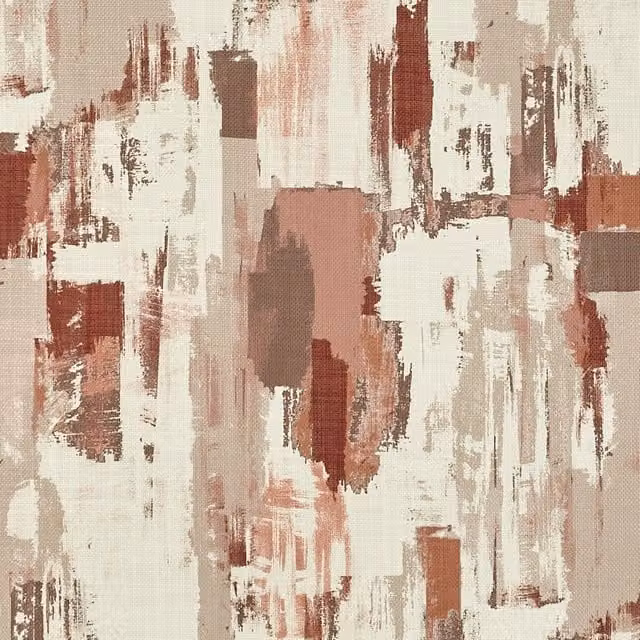 Prestigious Textiles Bamford Redbrick Graphic Mid-Century Fabric in Multicolour